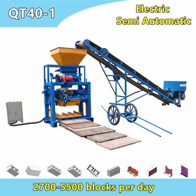 QT40-1 small concrete hollow blocks paving bricks production machine