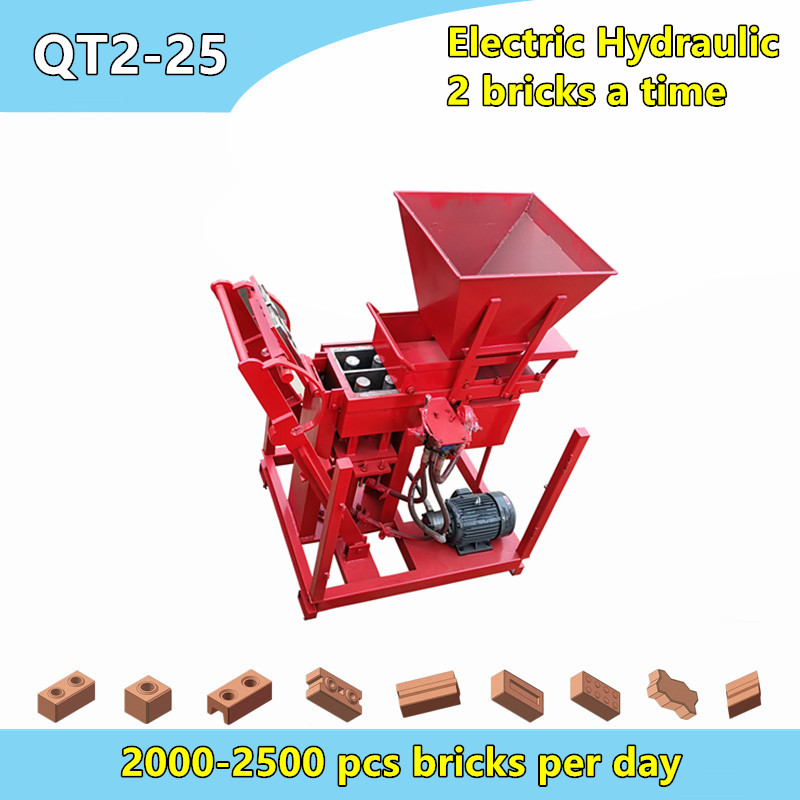GL2-25 small electrical hydraulic subsoil interlocking brick machine